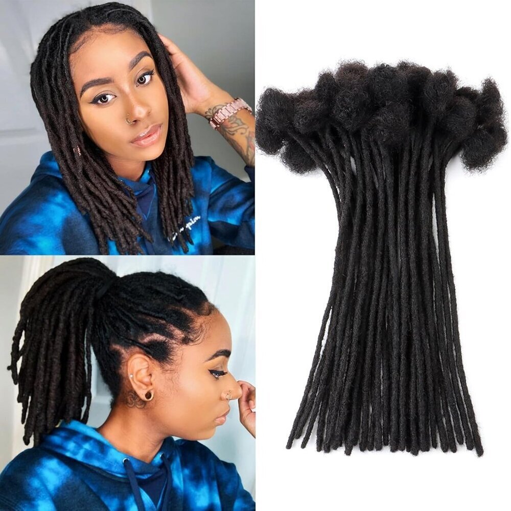 Human Hair Dreadlock Extensions, 4-18 Inch, Natural, Dyed, Bleached, Curled